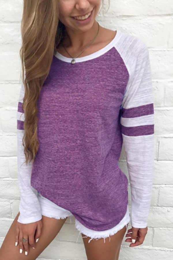 Rundhals Patchwork T-Shirts