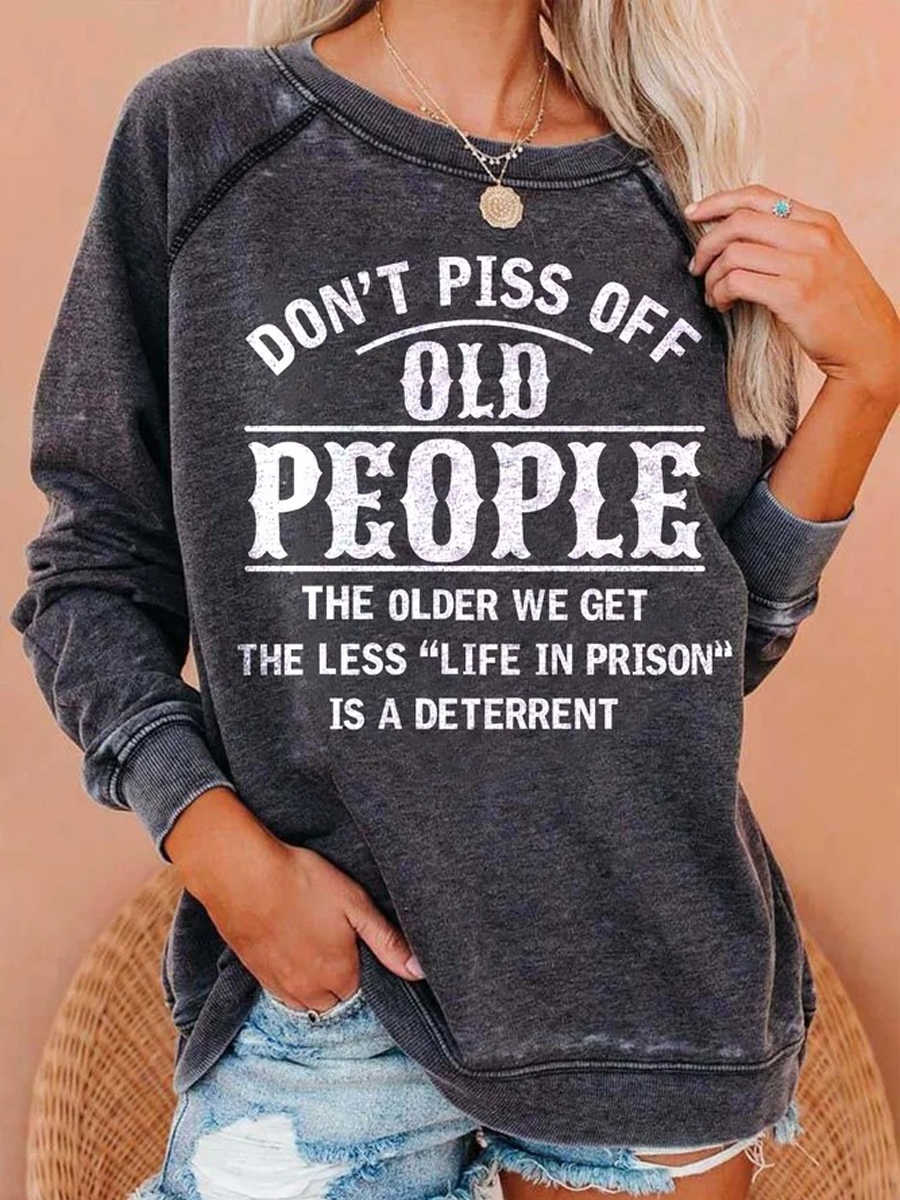 Letter Print Long Sleeve Sweatshirt